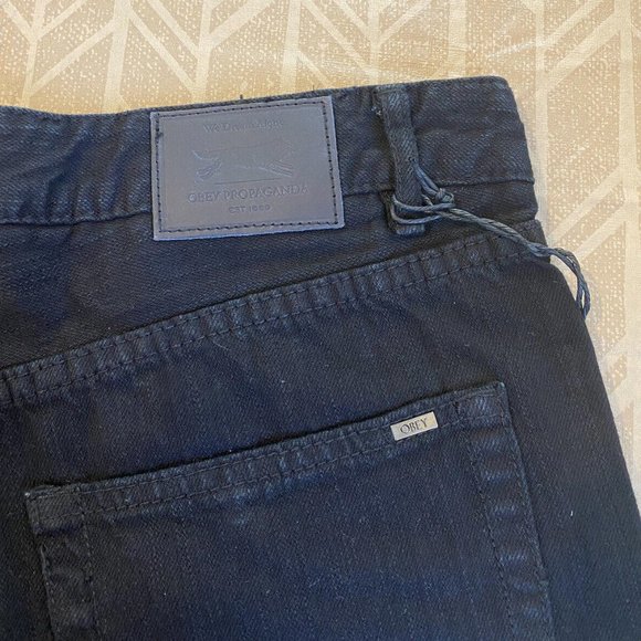 Men's OBEY Worldwide Shredded Black Style OS1170 Shorts Size 34 MSRP $62.95 NWT - Picture 5 of 5